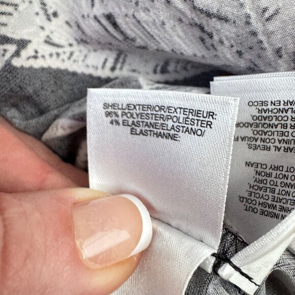 Anne Klein Midi Shift Dress Womens L Black Floral Textured 2 Tone Stretch A Line - Picture 5 of 8